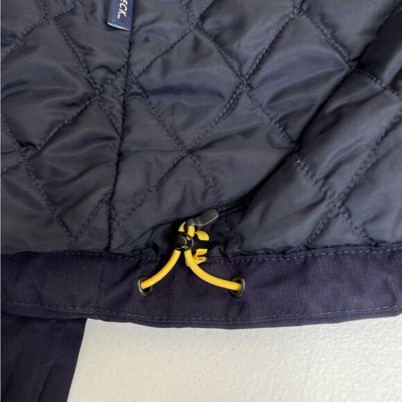 Lands End Aquacheck Thermolite Zip Front Hooded Navy Jacket Coat Men Large 42 44 - Picture 9 of 16